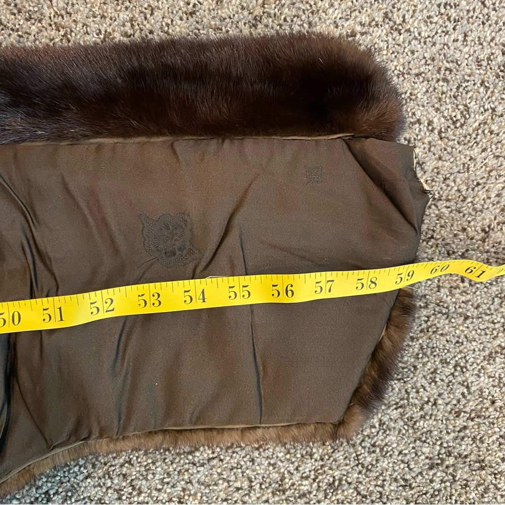 Vintage 1960s Dark Brown Genuine Mink Fur Wrap Shawl Stole - Picture 11 of 11